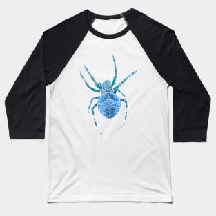 Turquoise Blue Spider Orb-Weaver Watercolor Style Baseball T-Shirt